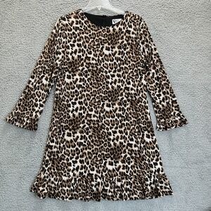 Carole Christian Dress Womens Large Cheetah Animal Print‎ Ruffled Vintage USA